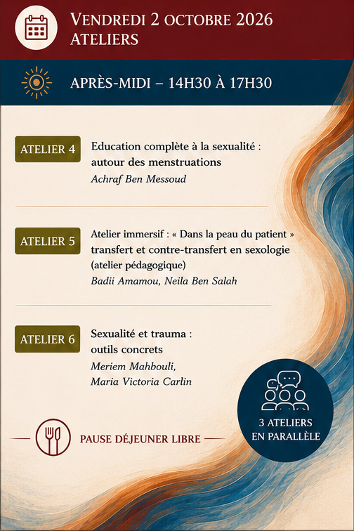 Ateliers 2 - Vendredi 2 Octobre 2026